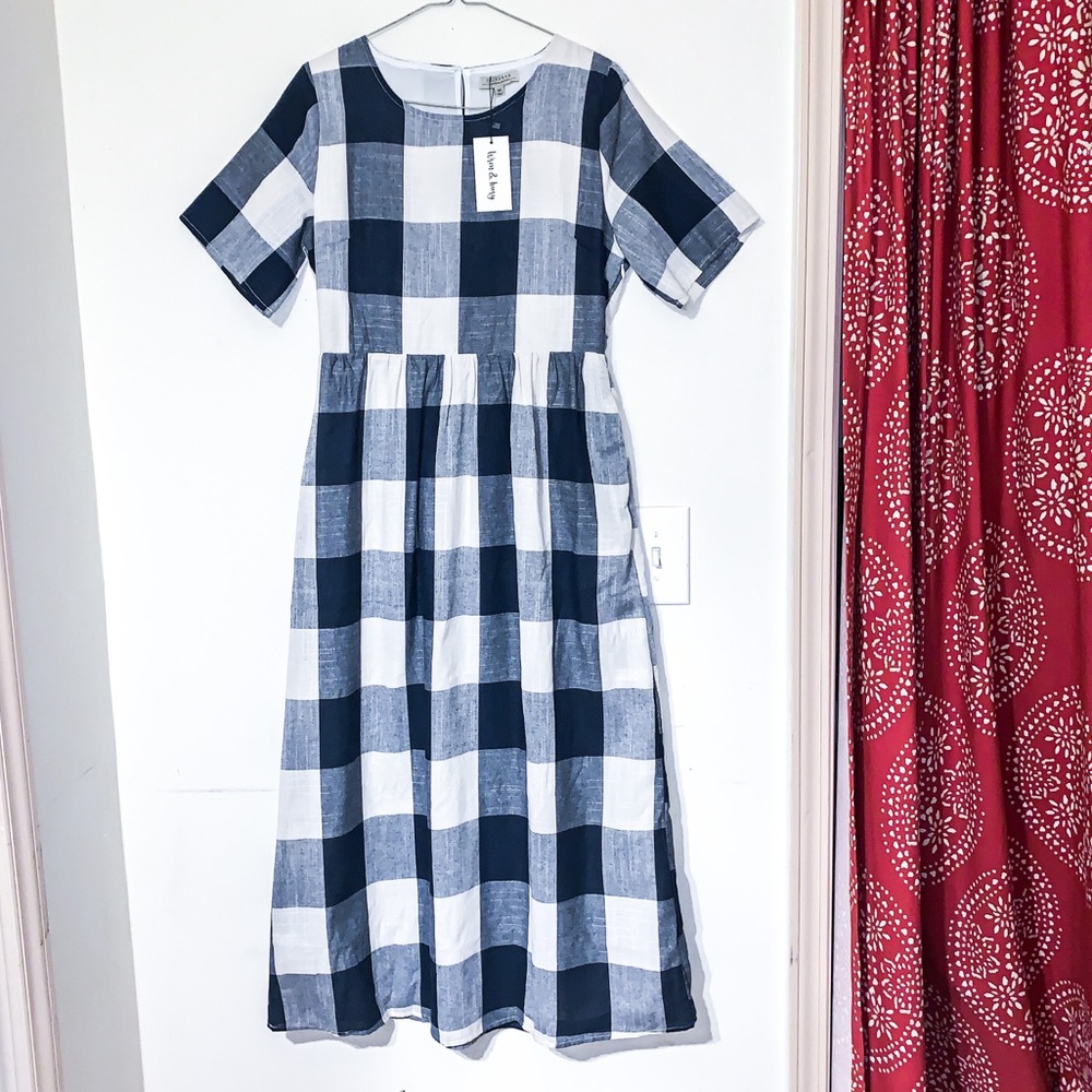 Wren and ivory polagram buffalo check dress medium